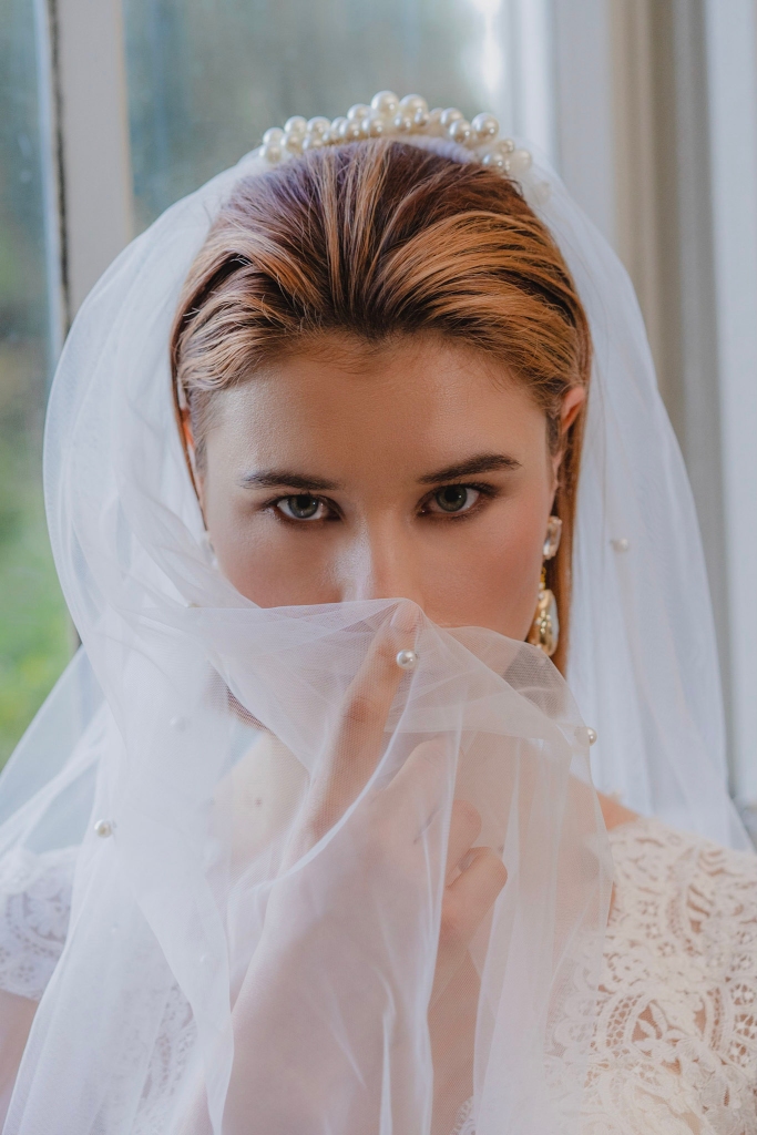 Bride wearing a veil